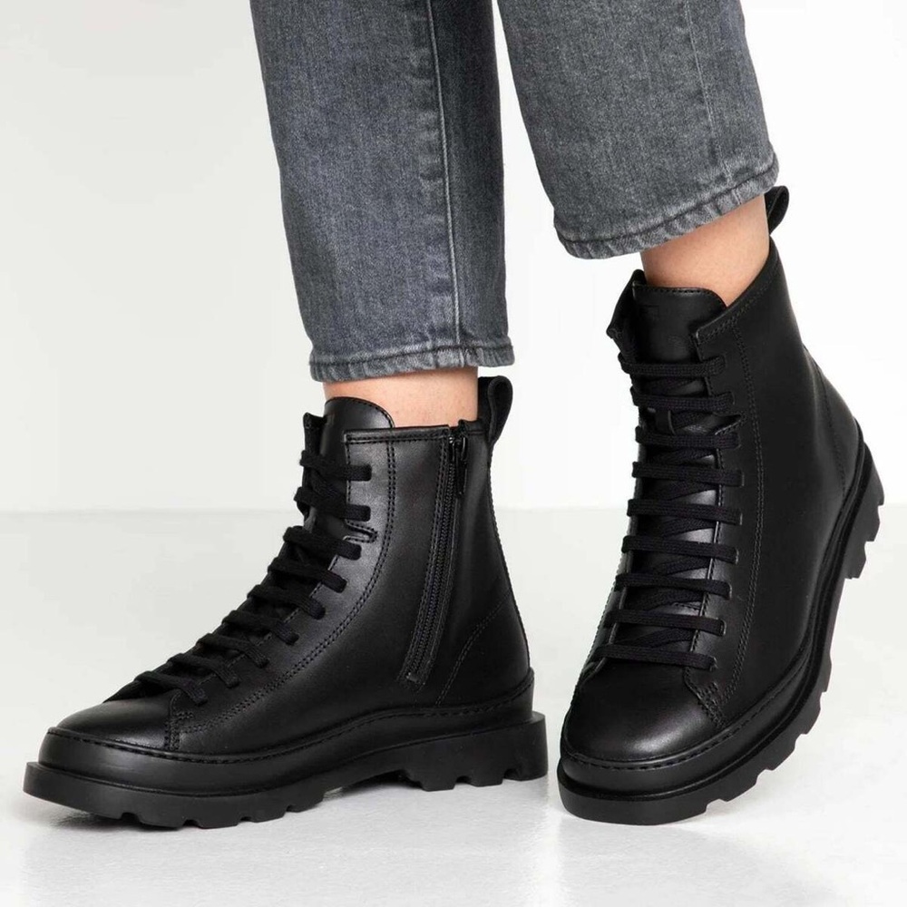 Like New Camper Black Women's Combat Brutus Boot Size 37